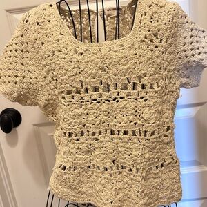 Free People new w tag Crochet Sweater short sleeve